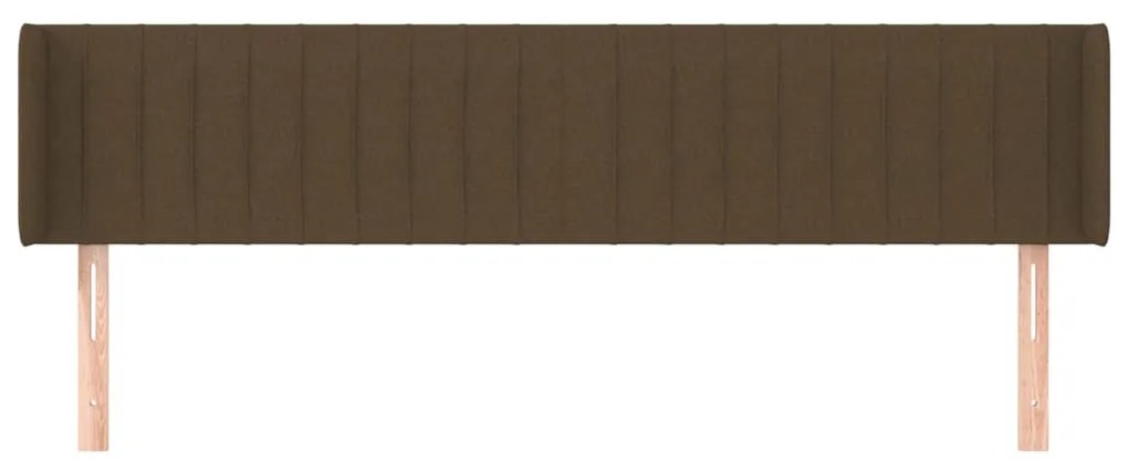 vidaXL Κεφαλάρι με Πτερύγια Σκούρο Καφέ 163x16x78/88 εκ. Υφασμάτινο