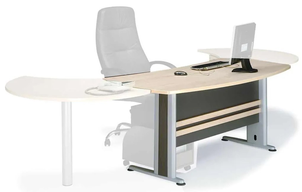 Γραφείο Executive Dark Grey/Beech 180x80x75cm