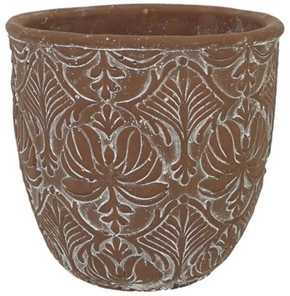 Κασπώ Φλοράλ 06-00-00265 Φ18x16cm Brown Marhome Κεραμικό