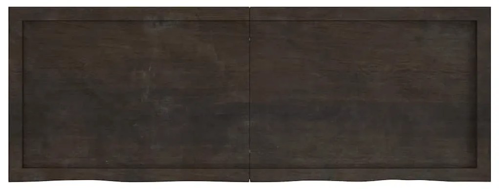 vidaXL Πάγκος Μπάνιου Σκούρο Καφέ 140x50x(2-4) εκ. Επεξεργ. Μασίφ Ξύλο
