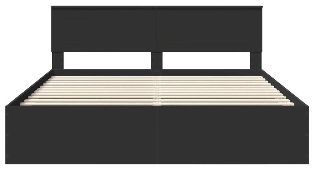 vidaXL Σκελετός Κρεβατιού Μαύρο 200 x 200 cm Επεξεργασμένο ξύλο