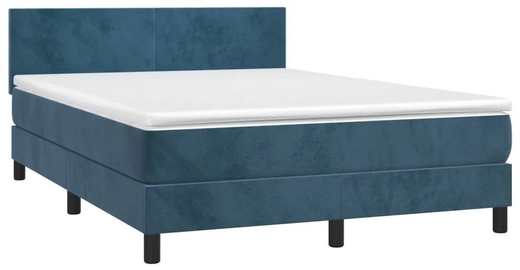 ΚΡΕΒΑΤΙ BOXSPRING ΜΕ ΣΤΡΩΜΑ ΣΚΟΥΡΟ ΜΠΛΕ 140X190 ΕΚ. ΒΕΛΟΥΔΙΝΟ 3141183