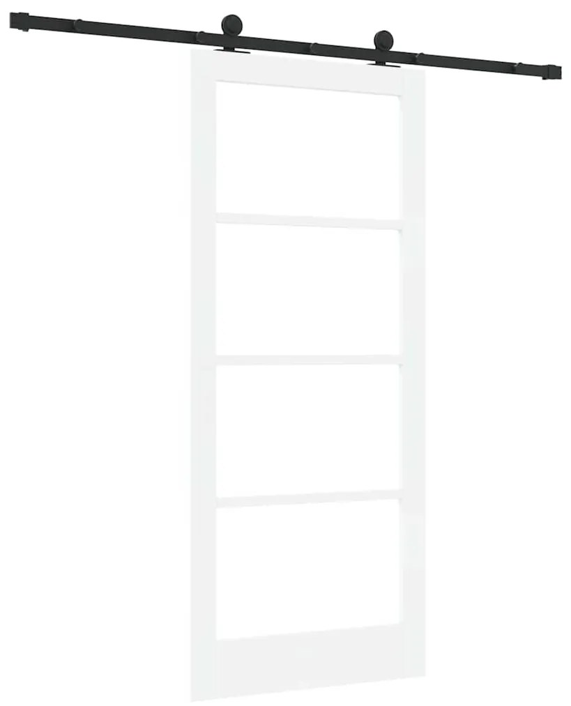 vidaXL Συρόμενη Πόρτα Λευκό 86 x 198.5 cm Ξύλο και μέταλλο