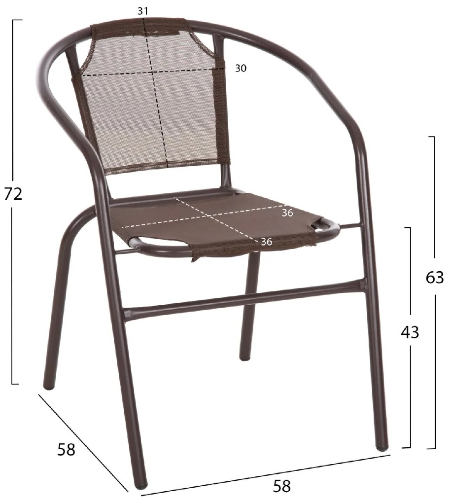 ΠΟΛΥΘΡΟΝΑ ΕΞ.ΧΩΡΟΥ LEDAN HM5977.02 ΜΕΤΑΛΛO &amp; TEXTILENE ΚΑΦΕ 55x58x72Υεκ.