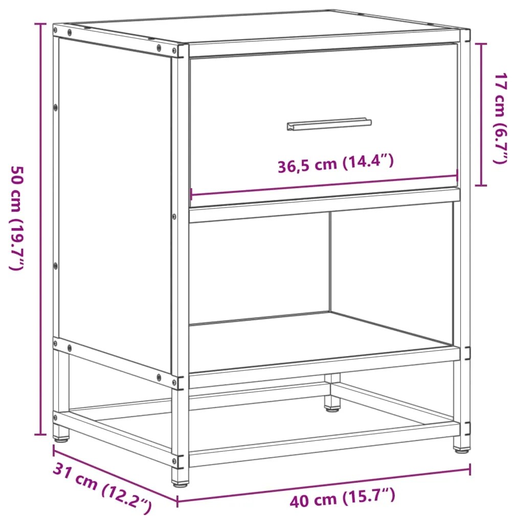 ΚΟΜΟΔΙΝΑ 2 ΤΕΜ. SONOMA ΔΡΥΣ 40X31X50 ΕΚ. ΑΠΟ ΕΠΕΞΕΡΓΑΣΜΕΝΟ ΞΥΛΟ 848687