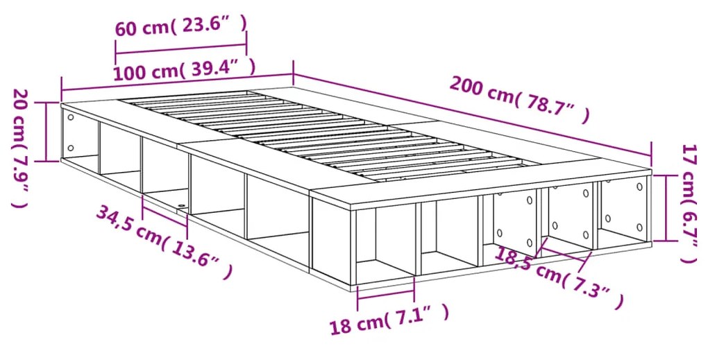 ΠΛΑΙΣΙΟ ΚΡΕΒΑΤΙΟΥ SONOMA ΔΡΥΣ 100X200 ΕΚ. ΕΠΕΞΕΡΓΑΣΜΕΝΟ ΞΥΛΟ 3280512