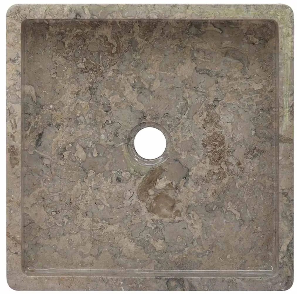 vidaXL Νιπτήρας Γκρι 40 x 40 x 10 εκ. Μαρμάρινος