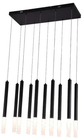 Κρεμαστό Φωτιστικό Οροφής 10xLED 5W Μαύρο 4066-10-Black InLight -4066-10-Black-Μαύρο 4066-10-Black