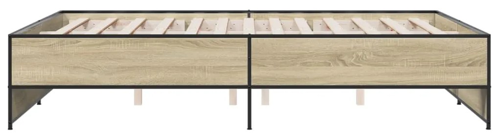 vidaXL Πλαίσιο Κρεβατιού Sonoma Δρυς 160x200 εκ. Επεξ. Ξύλο &amp; Μέταλλο