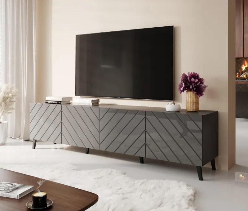 TV stand 200 ABETO mat grey/ gloss grey DIOMMI CAMA-ABETO-RTV-200-GRA/GRA DIOMMI-60-19646