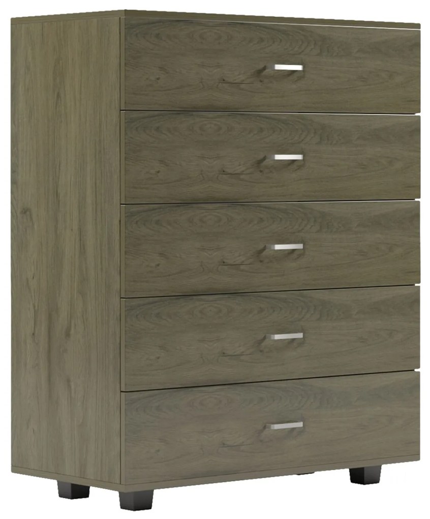 Συρταριέρα Μελαμίνης Thorg ME 5 Συρτάρια Dark Olive 80x40x100 Υ Εκ.