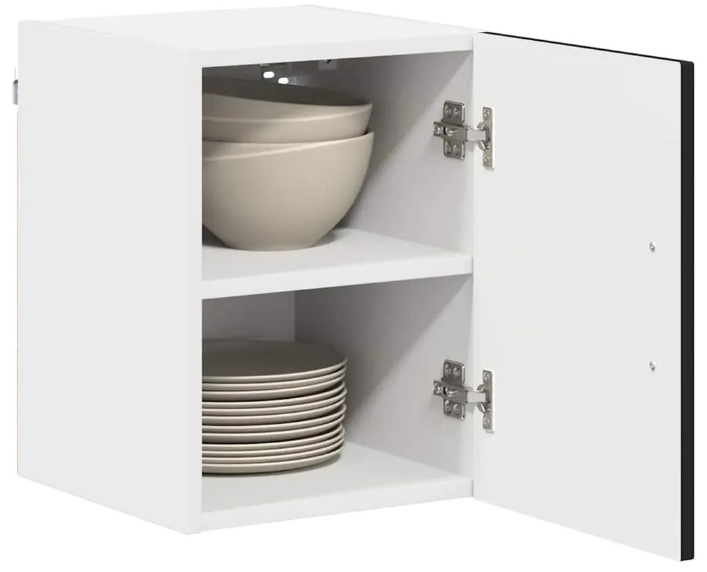 vidaXL Κρεμαστό ντουλάπι κουζίνας με ράφι 2 pcs Μαύρο 30 x 31 x 40 εκ.