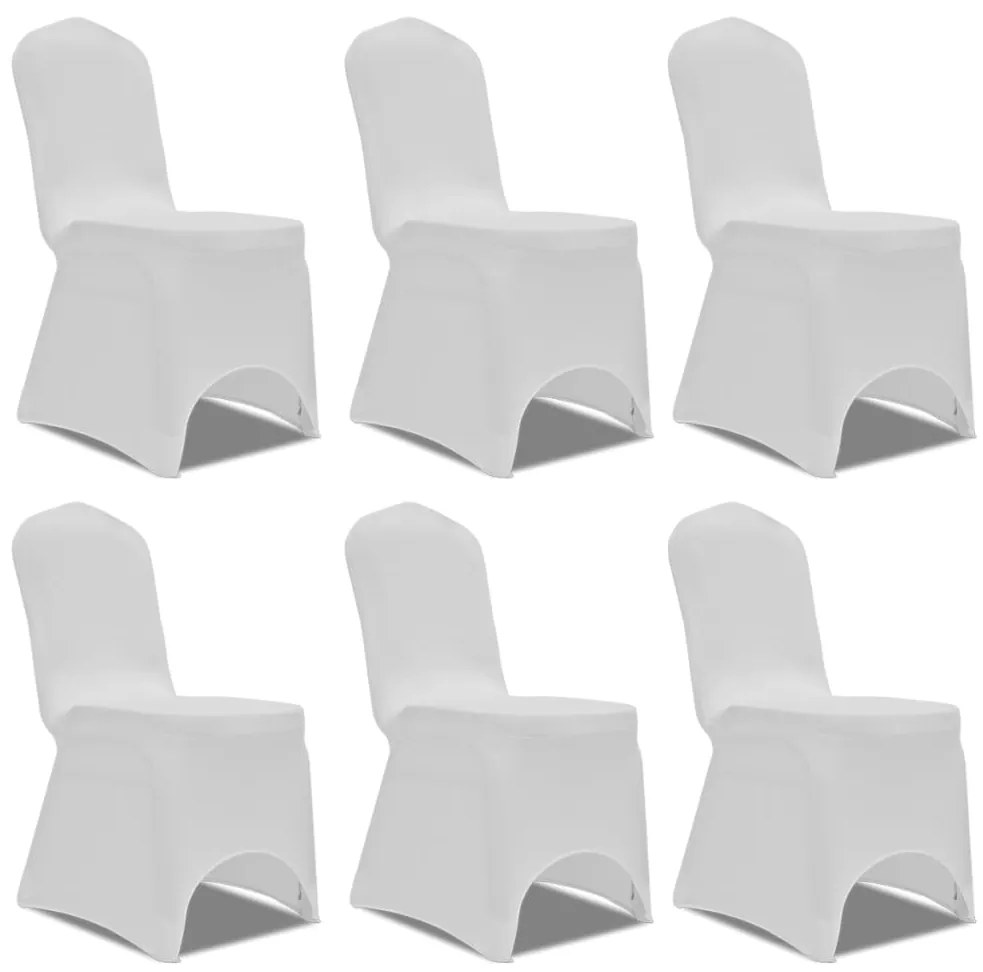 Κάλυμμα Καρέκλας Ελαστικό Λευκό 6 τεμ.