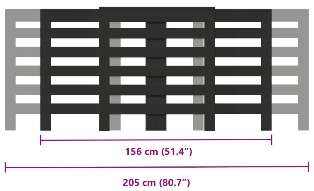 Κάλυμμα Καλοριφέρ Μαύρο 205x21,5x83,5εκ. από Επεξεργασμένο Ξύλο - Μαύρο