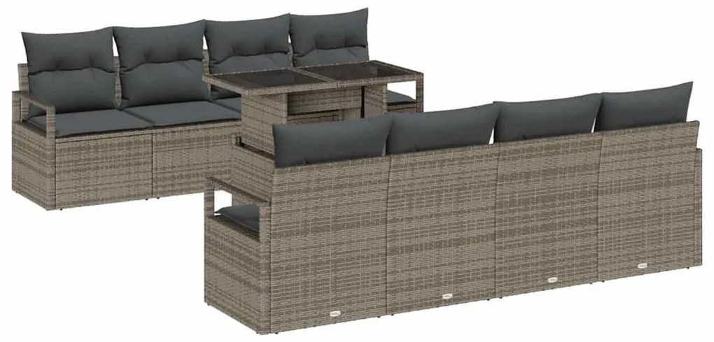 vidaXL Σετ Καναπέ Κήπου με μαξιλάρι 7 pcs Γκρι 100 x 55 x 73 εκ