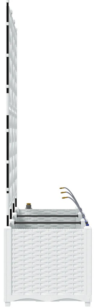 vidaXL Γλάστρες Κήπου 1 τεμ Καφασωτό Λευκό 120 x 40 x 142 cm Πλαστικό