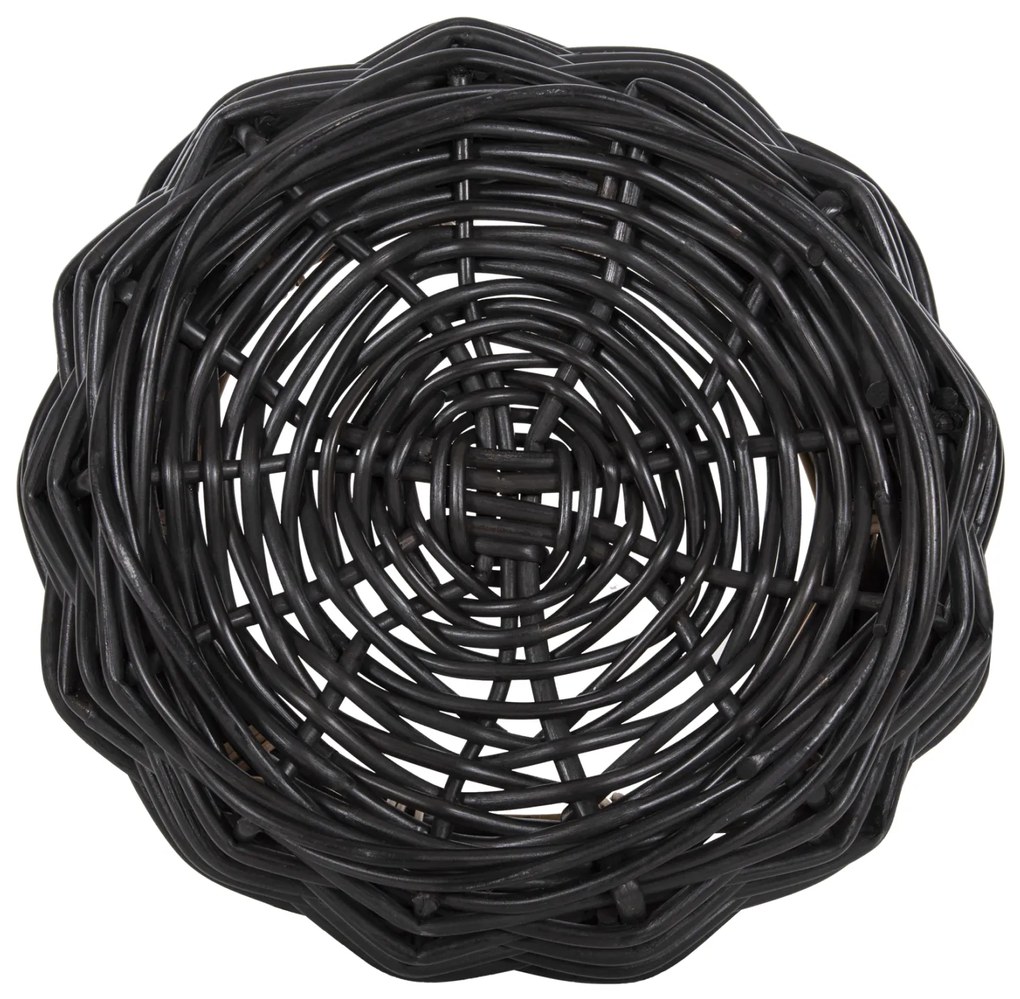 ΚΑΛΑΘΙ ΔΑΠΕΔΟΥ POTTS HM4378 ΜΑΥΡO&amp;ΦΥΣΙΚΟ ΧΡΩΜΑ- CL RATTAN Φ62x36Yεκ.