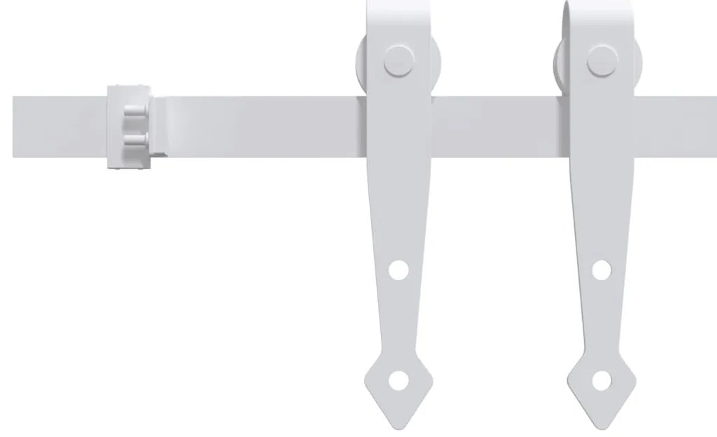 vidaXL Μηχανισμός Συρόμενης Πόρτας Μίνι Λευκή 183 εκ. Ανθρακοχάλυβας