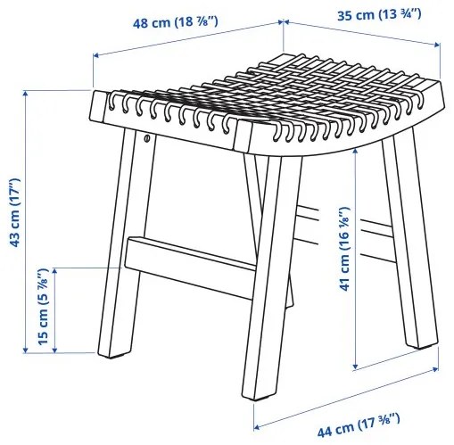 STACKHOLMEN σκαμπό/εξωτερικού χώρου, 48x35x43 cm 204.114.25
