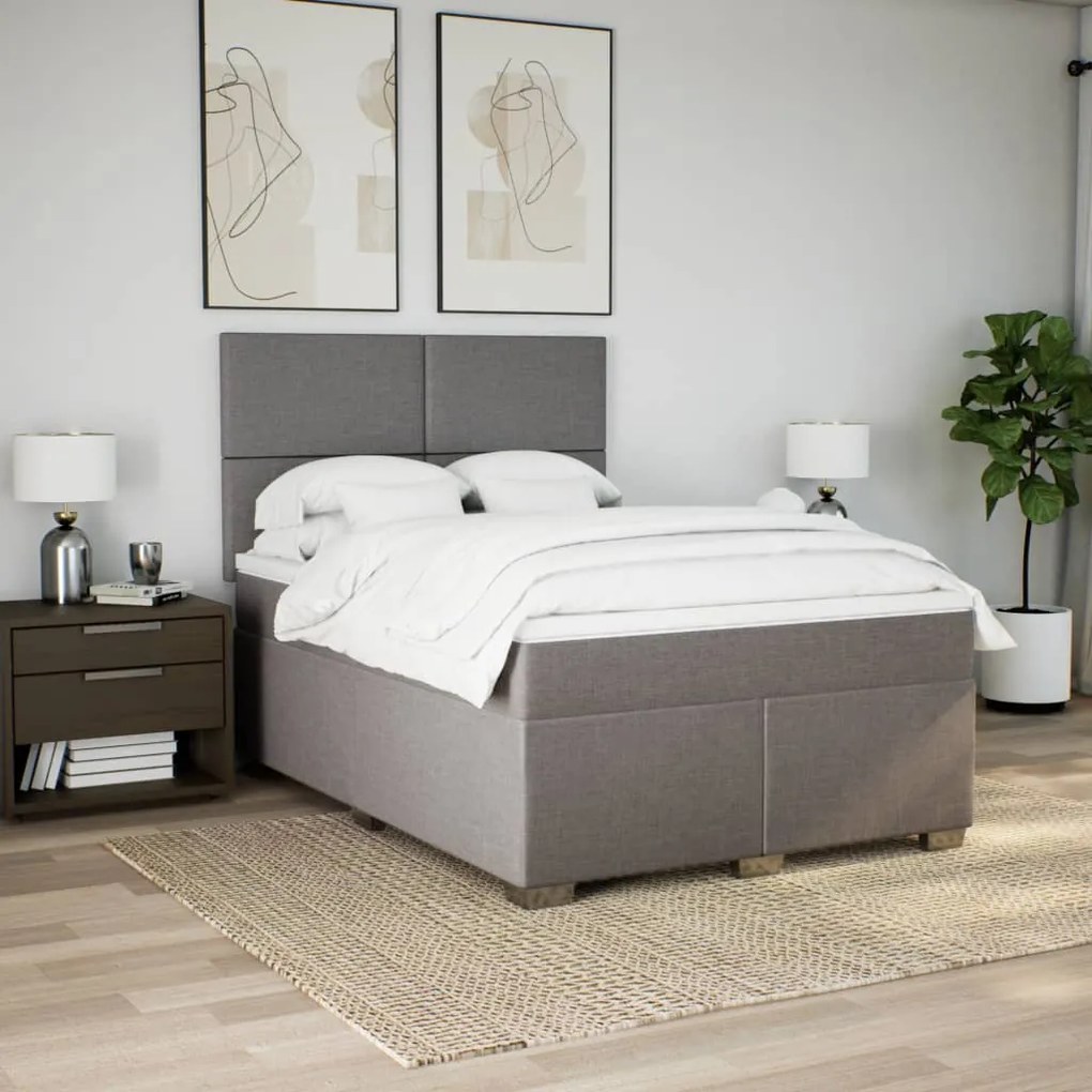 ΚΡΕΒΑΤΙ BOXSPRING ΜΕ ΣΤΡΩΜΑ TAUPE 160X200 ΕΚ. ΥΦΑΣΜΑΤΙΝΟ 3290536