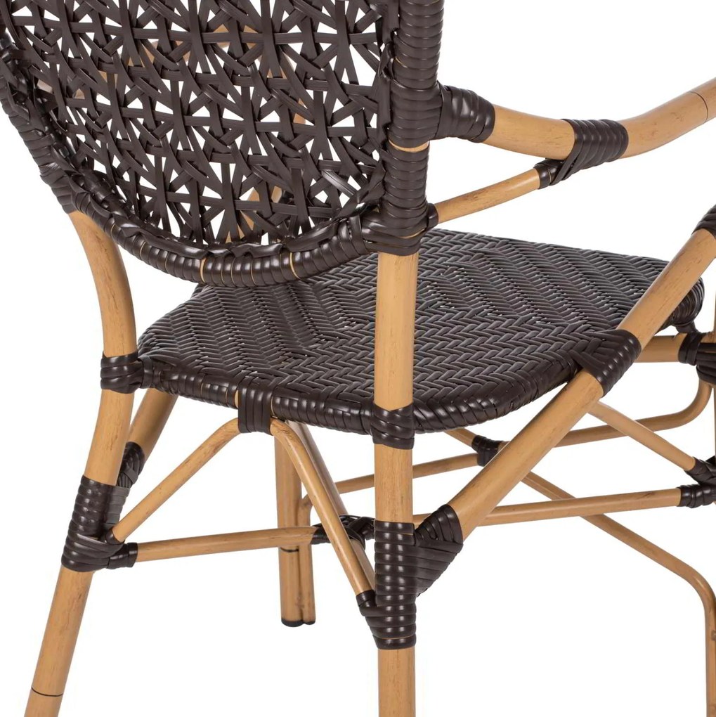 ΠΟΛΥΘΡΟΝΑ ΑΛΟΥΜΙΝΙΟΥ BAMBOO LOOK ΚΑΦΕ ΚΑΙ ΚΑΦΕ PE RATTAN HM5926.01 56x62x95Yεκ.