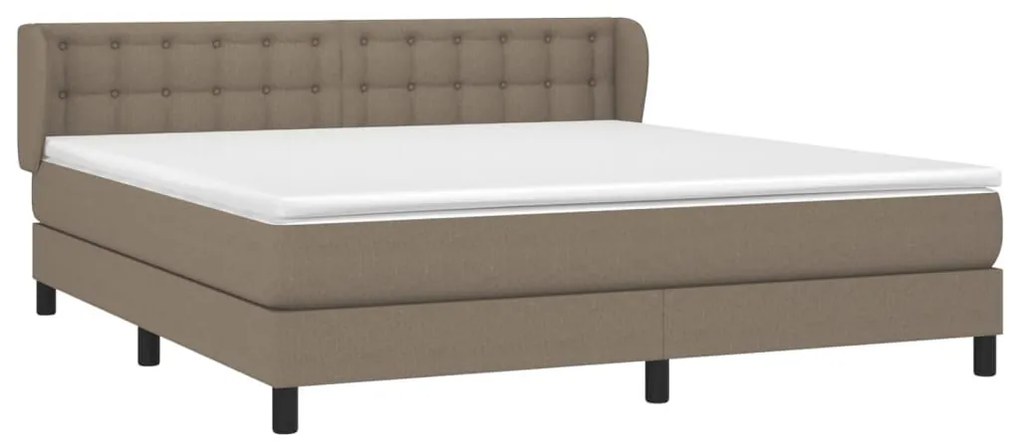 Κρεβάτι Boxspring με Στρώμα Taupe 180x200 εκ. Υφασμάτινο - Μπεζ-Γκρι