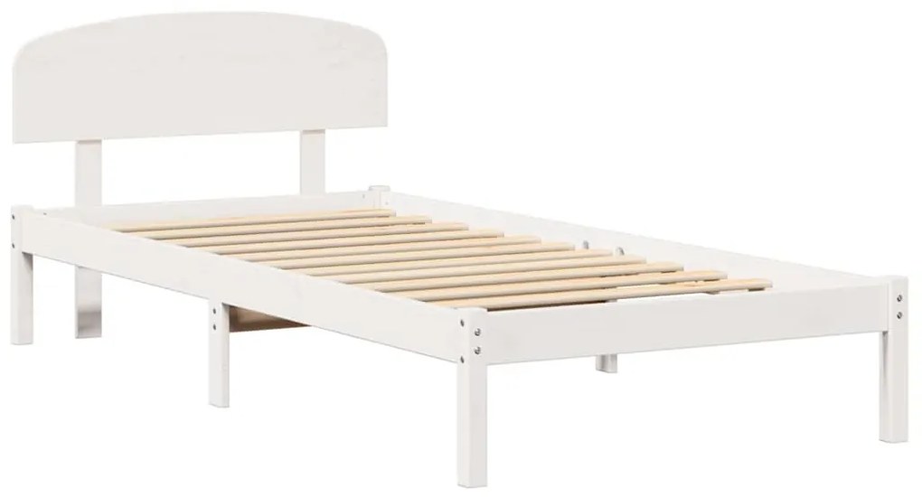 vidaXL Σκελετός Κρεβατιού Λευκό 75 x 190 cm Στερεά ξυλεία πεύκου