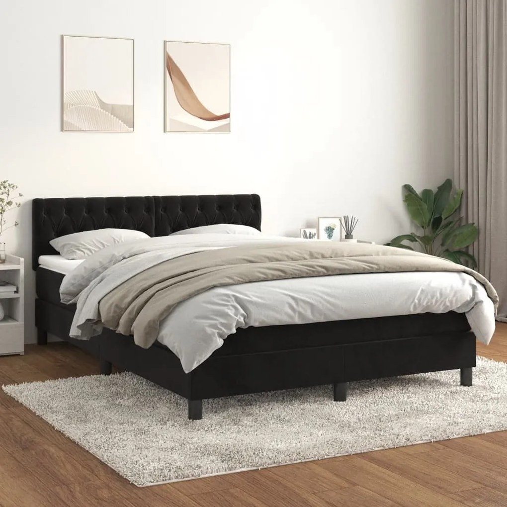 ΚΡΕΒΑΤΙ BOXSPRING ΜΕ ΣΤΡΩΜΑ ΜΑΥΡΟ 140X190 ΕΚ. ΒΕΛΟΥΔΙΝΟ 3141481