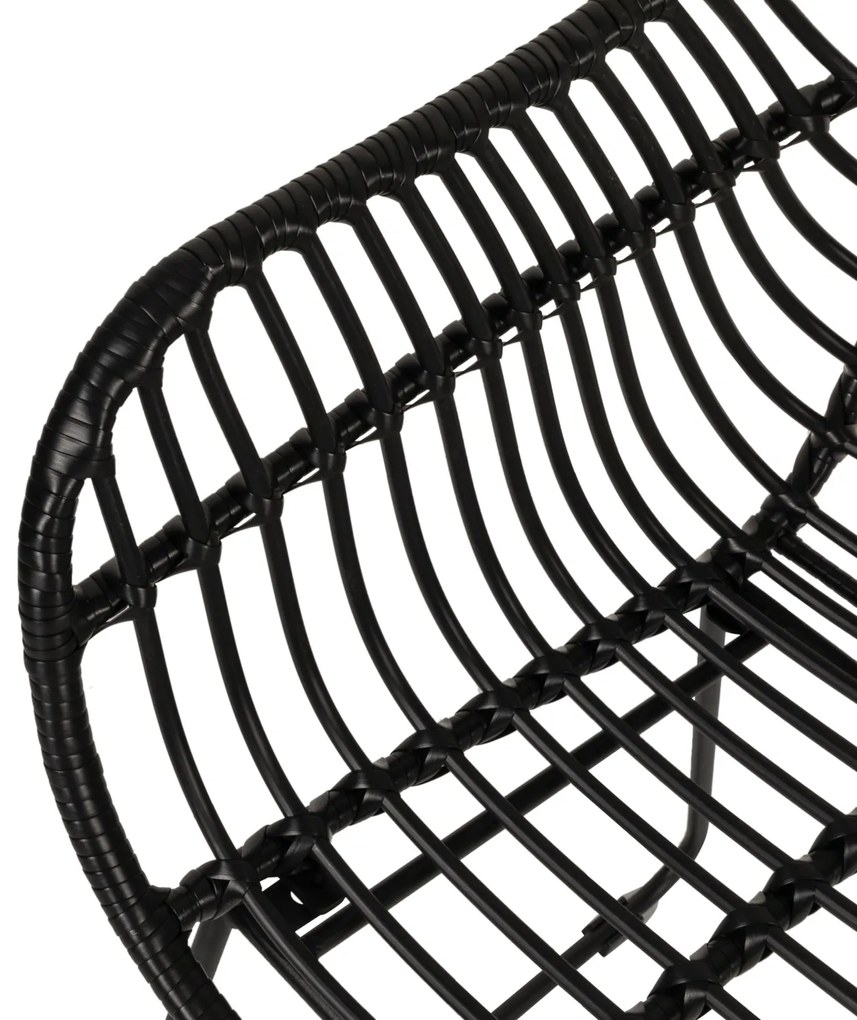 Πολυθρόνα Κήπου KALAMBO Μαύρο Αλουμίνιο/Rattan 56x57x81cm - 14840052