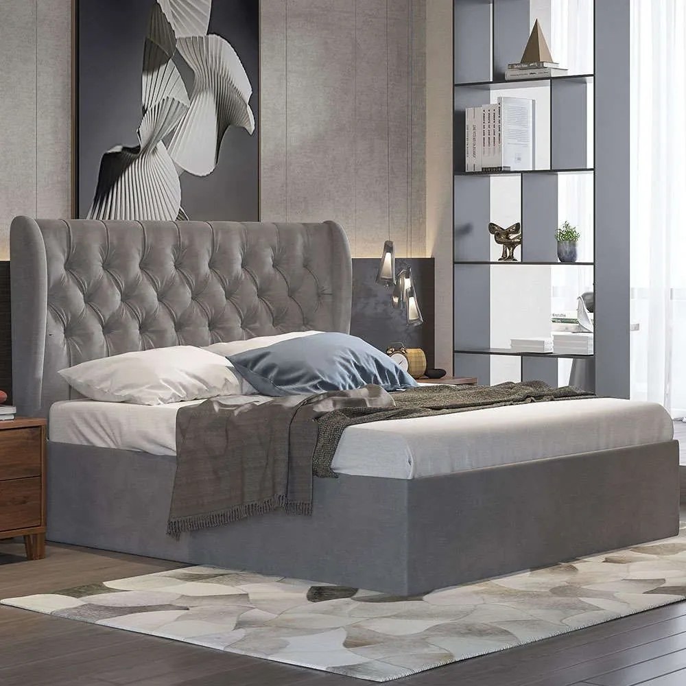 Κρεβάτι Νο86 150x200x120cm Dark Grey Double
