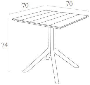 PARIS TAUPE 70X70X74ΕΚ. ΤΡΑΠΕΖΙ ΠΟΛ/ΝΙΟΥ