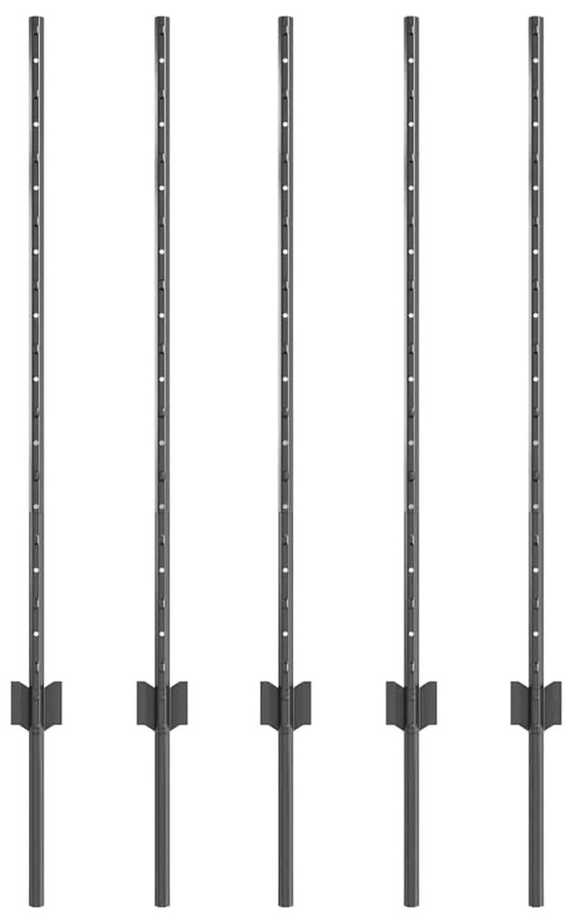 vidaXL Πό posts φράχτη 10 pcs Γκρι 100 cm Ατσάλι