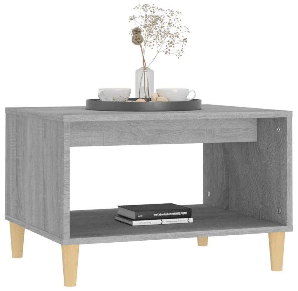 vidaXL Τραπεζάκι Σαλονιού Γκρι Sonoma 60x50x40 εκ. Επεξεργασμένο Ξύλο