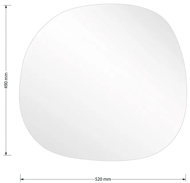 Καθρέπτης Frameless 1 pakoworld μαύρο 49x1.2x52εκ (1 τεμάχια)