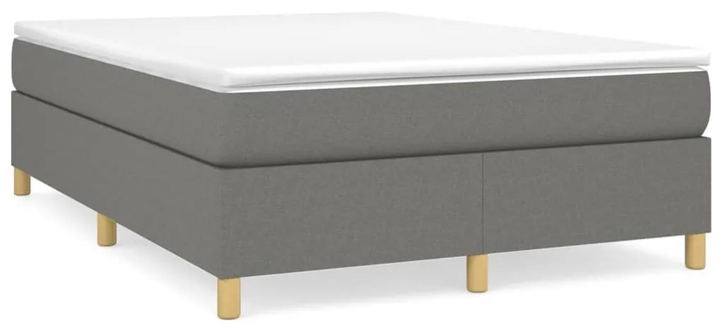 ΚΡΕΒΑΤΙ BOXSPRING ΜΕ ΣΤΡΩΜΑ ΣΚΟΥΡΟ ΓΚΡΙ 140X190 ΕΚ. ΥΦΑΣΜΑΤΙΝΟ 3144515