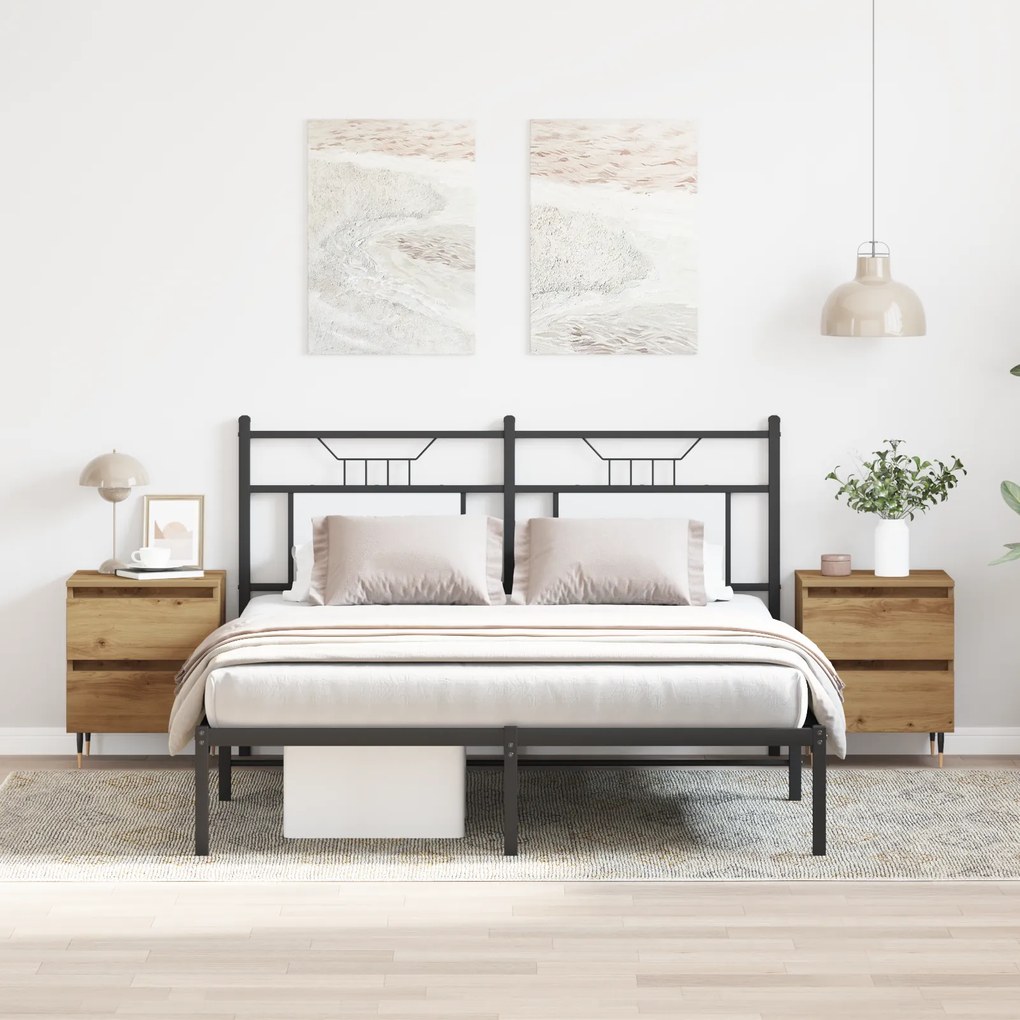 vidaXL Κομοδίνα 2 τμχ Καρυδιά 40x35x50 εκ. Επεξεργασμένο ξύλο