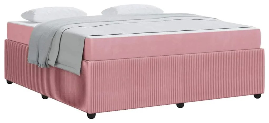 vidaXL Σκελετός κρεβατιού με στρώμα Άλλο Ροζ 180 x 200 cm Βελούδο