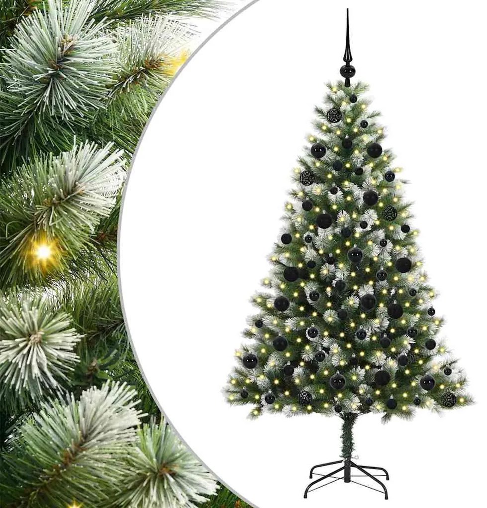vidaXL Τεχνητό Δέντρο Χριστουγέννων με μέρη που αναδιπλώνονται και χιονάκι