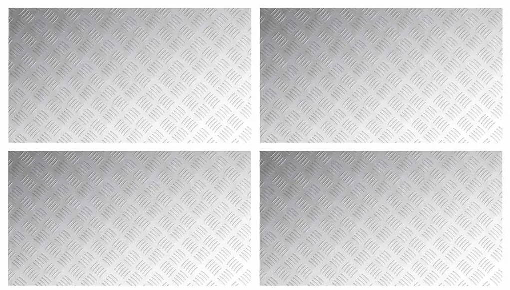 vidaXL Επιφάνειες Καρό 4 pcs Ασημί 90 x 50 cm Αλουμίνιο