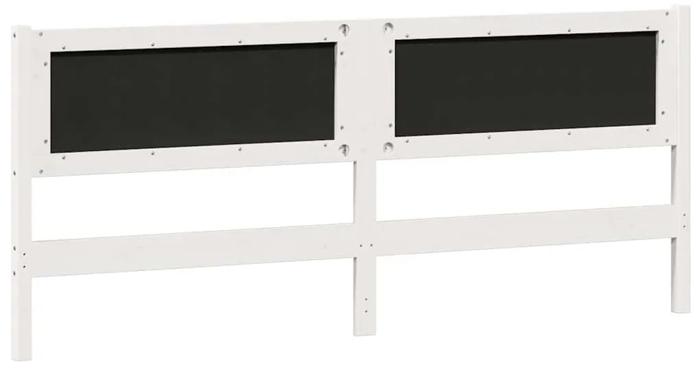 vidaXL Κεφαλάρι Άλλο Λευκό και ανοιχτό γκρι 200 cm Μασίφ ξύλο πεύκου