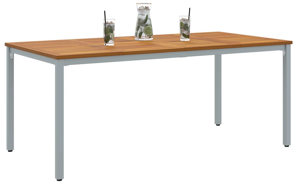 vidaXL Γραφείο Κήπου 180x90x75 εκ. Συμπαγές ξύλο ακακίας και μέταλλο