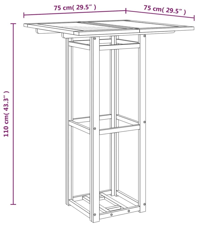 ΤΡΑΠΕΖΙ BISTRO 75 X 75 X 110 ΕΚ. ΑΠΟ ΜΑΣΙΦ ΞΥΛΟ ΑΚΑΚΙΑΣ 319187