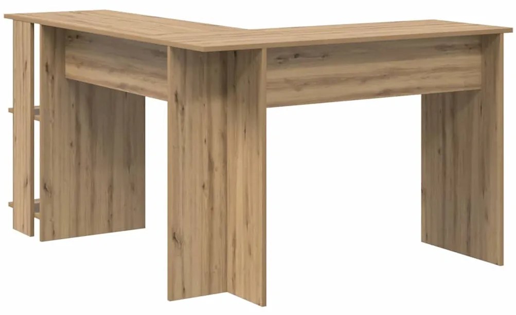 vidaXL Γωνιακό Γραφείο με Αποθήκευση artisan δρυς 140 x 113.5 x 75 εκ.