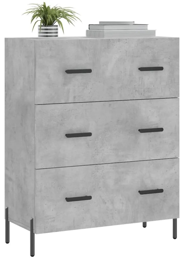 vidaXL Ντουλάπι Γκρι Σκυροδέματος 69,5x34x90 εκ. Επεξεργασμένο Ξύλο