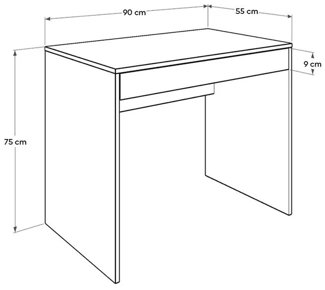 Γραφείο εργασίας Vareno Megapap χρώμα λευκό 90x55x75εκ.