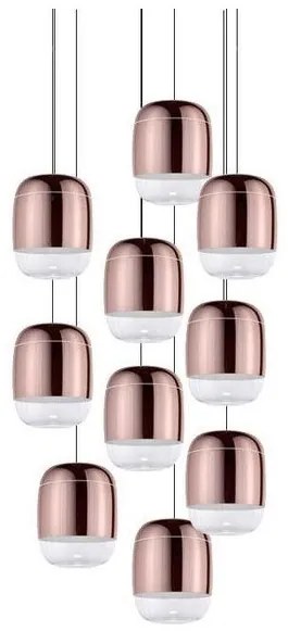 Πολυέλαιος Κρεμαστό Φωτιστικό Οροφής 9xLED 4,2W Dimmable Triac Φυσητό Γυαλί Βάση Φ27cm Gong Mini 9R Prandina-1A63003013099-Ροζ 1A63003013099
