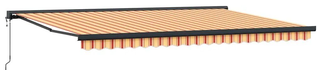 vidaXL Τέντα Πτυσσόμενη Κίτρινη / Λευκή 5 x 3 μ. Ύφασμα και Αλουμίνιο