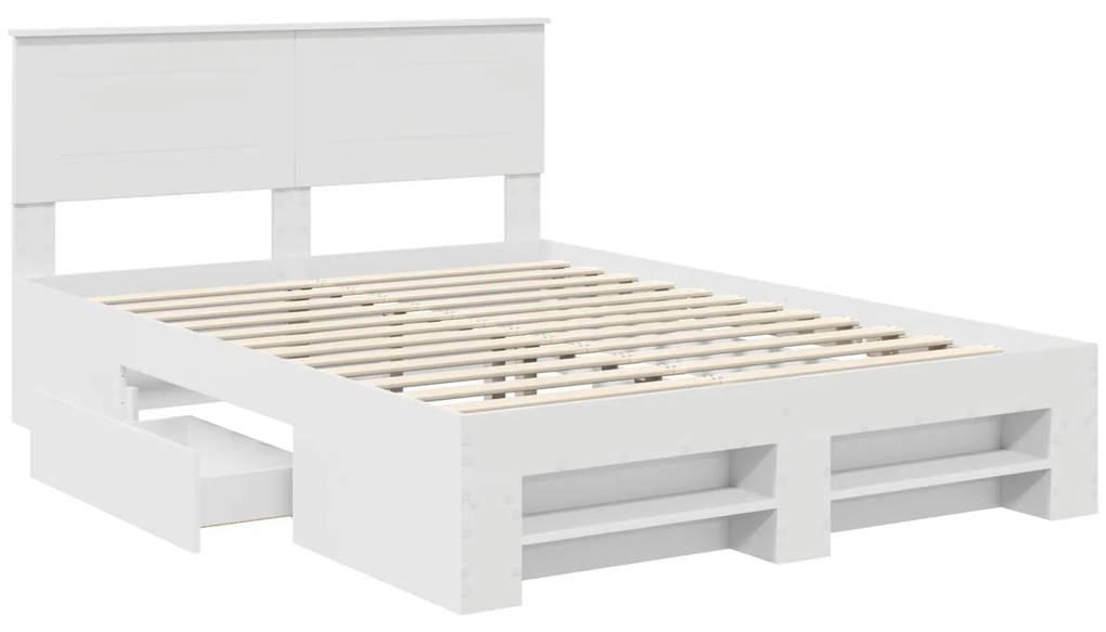 vidaXL Σκελετός Κρεβατιού Λευκό 160 x 200 cm Επεξεργασμένο ξύλο