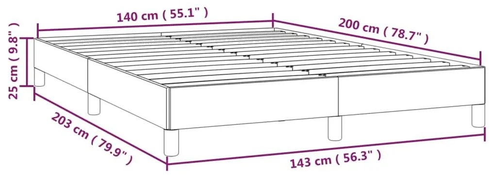 Σκελετός Κρεβατιού Χωρίς Στρώμα Γκρι 140x200 εκ.Υφασμάτινο - Γκρι