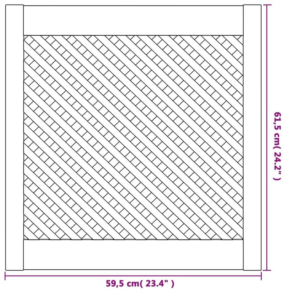 Πορτάκια με Πλέγμα 2 Τεμ. 59,5x61,5 εκ. από Μασίφ Ξύλο Πεύκου - Καφέ